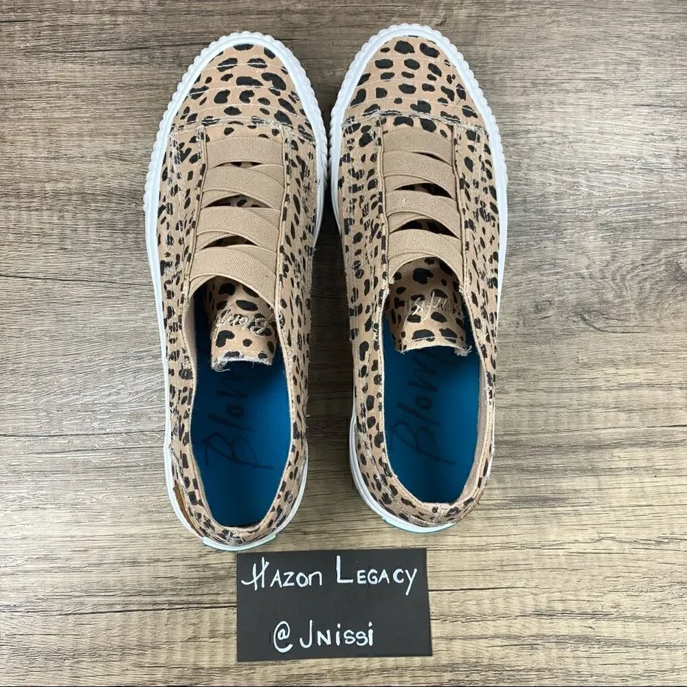 Blowfish~Women's~Malibu Marley Leopard Latte Spots Slip On Sneakers~Size 7.5‎